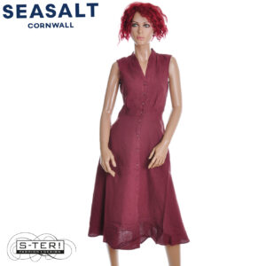 Z7.29 Seasalt Cornwall SLEEVELESS CARVED WOOD DRESS CACAO