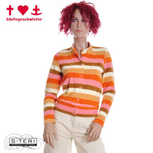 Z3.6 BLUTSGESCHWISTER TERRY ME ZIP UP 001261-030 sunny spirit stripe
