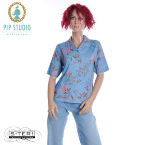 Z25.1 PIP STUDIO FLORA S/SL TOP BODHI FLOWER BLUE