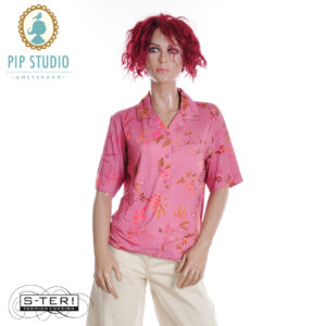 Z25.2 PIP STUDIO FLORA S/SL TOP BODHI FLOWER DARK PINK