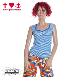 Z3.13 BLUTSGESCHWISTER LET ROMANCE RULE 001261-133 BLUE VIVA EL SOLL STRIPE