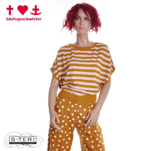 Z3.22 BLUTSGESCHWISTER PICNIC FRIEND KNITTED TOP 001261-254 CHIC KNIT STRIPE BROWN