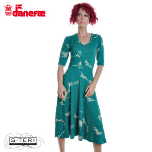 Z5.8 danefae DANANDERSON MODAL DRESS DARK GREEN LIGHT BEIGE TROPFUZZ