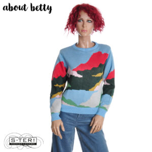 W37.11 ABOUT BETTY LANDSCAPE SWEATER AIRY BLUE