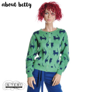 W37.13 ABOUT BETTY CARDIGAN STACY MINX GRASS GREEN