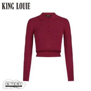 W9.78 KING LOUIE 10893 POLO TOP AVEL KNIT RHUBARB RED