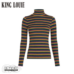 W9.72 KING LOUIE 11036 ROLLNECK TOP LOTTIE STRIPE BOTANICAL GREEN