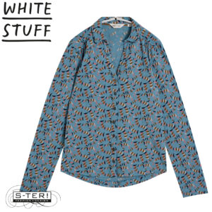W18.51 WHITE STUFF 447101 ANNIE JERSEY SHIRT BLUE MLT