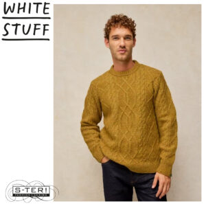 W18.80 WHITE STUFF 446986 ASHFORD TEXTURED CABLE JUMPER DP YELLOW