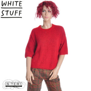 W18.64 WHITE STUFF 446709 KATE KNITTED TEE BRT RED