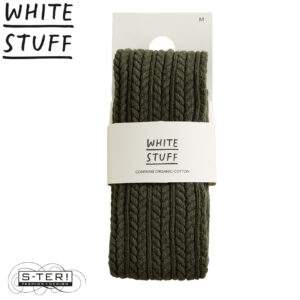 W18.88 WHITE STUFF 444122 PATTY PATTERN TIGHTS KHAKI GRN