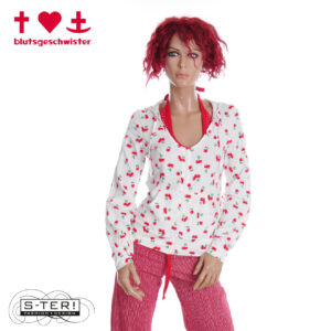 Z3.32 BLUTSGESCHWISTER YOU'RE MY SOUL ZIPJACKET 001261-701 CHERRY PRINT MEMORIE