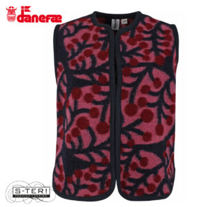 W5.3 danefae DANECOBRA WOOL AOP VEST SOFT CHERRY MACRO MICRO JUMBO