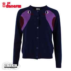 W5.7 danefae DANELIFE MERINO WOOL CARDIGAN DEEP BLUE BIRD