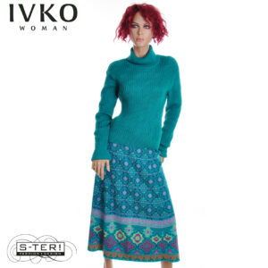 W8.20 IVKO AZULEJO A-LINE KNIT SKIRT BLUE