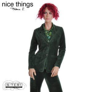 W38.40 NICE THINGS ELASTIC CORDUROY BLAZER WJX015 WILLOW GREEN