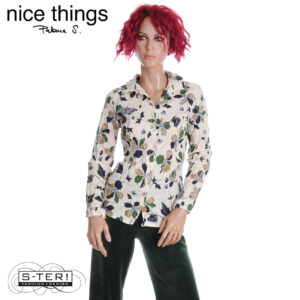 W38.34 NICE THINGS GEOMETRIC FLOWERS BASIC SHIRT 99 WWX007 ECRU