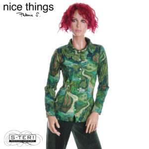 W38.37 NICE THINGS PATHWAYS BASIC SHIRT 99 WWX011 GRANITE DARK GREEN