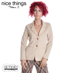 W38.42 NICE THINGS JERSEY BLAZER WITH POCKETS WJX029 ECRU
