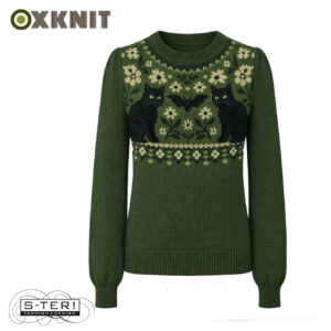 OXKNIT DAMES TRUI GROEN CATS