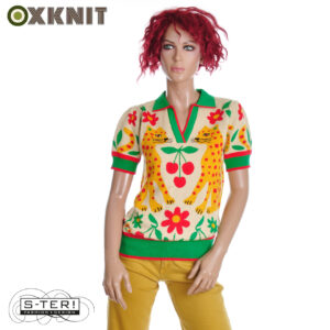 OXKNIT DAMES POLO PANTERS EN CHERRIES