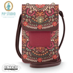 W25.33 Pip Studio PEGGY PHONE BAG RICAMO DARK RED