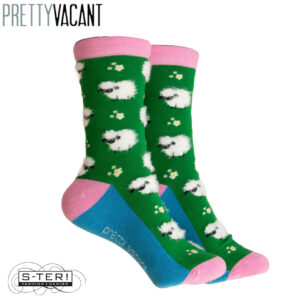 W39.26  PRETTY VACANT FLUFFY SHEEP SOCKS DARK GREEN