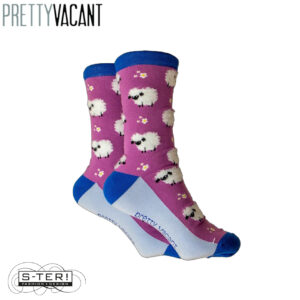 W39.25 PRETTY VACANT FLUFFY SHEEP SOCKS LILAC
