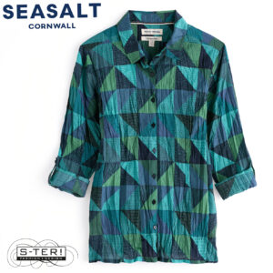 W7.2 Seasalt Cornwall LARISSA SHIRT BLANKET GEO ESTUARY