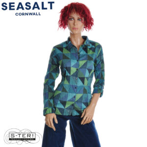 W7.2 Seasalt Cornwall LARISSA SHIRT BLANKET GEO ESTUARY