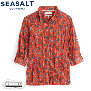 W7.21 Seasalt Cornwall LARISSA SHIRT TOMATO BLOOMS CINNAMON
