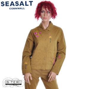 W7.10 Seasalt Cornwall PORTH EMBROIDERED JACKET FLORA EMBROIDERY FERN MOSS