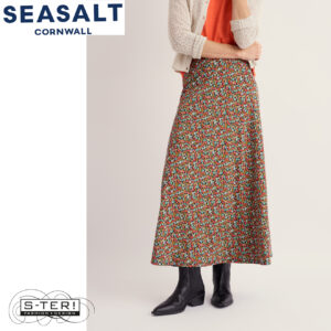 W7.11 Seasalt Cornwall ROSE SKIRT TOMATO BLOOMS MARITIME