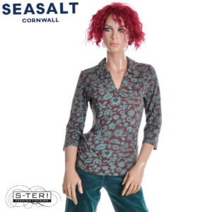 W7.30 Seasalt Cornwall WAVECREST SHIRT WOODLAND FORMS DUNE GRASS