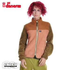 Z5.13 danefae DANEBIRK FLEECE ZIP UP KHAKI ANTIQUE ROSE TOBACCO