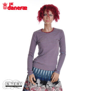 Z5.16 danefae DANEHERO RIBBING TEE DK MERLOT BLUE GREY