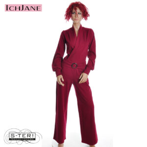 W10.4 ICH JANE JUMPSUIT LOLA HERRINGBONE BURGUNDY