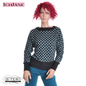 W10.3 ICH JANE SWEATER MAGDA DECO GLITZ PETROL
