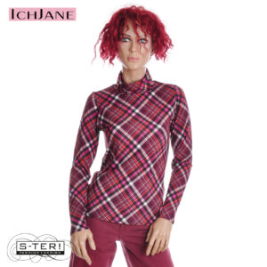 W10.1 ICH JANE TOP MADLEN CINNAMON CHECK