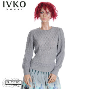 W8.15 IVKO PULLOVER AJOUR PATTERN L.BLUE