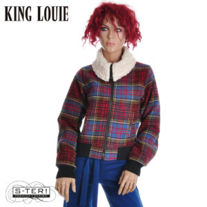 W9.82 KING LOUIE 10624 ARIZONA JACKET BANDA CHECK HORIZON BLUE
