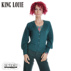 W9.80 KING LOUIE 10797 CARDI V RAGLAN COCOON PINE GREEN