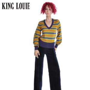 W9.75 KING LOUIE 10876 SWEAT PANTS BATON VELVET SAPPHIRE BLUE
