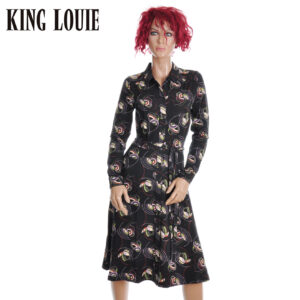 W9.77 KING LOUIE 10867 OLIVE DRESS DOLLY BLACK