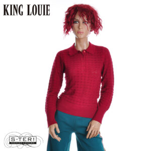 W9.78 KING LOUIE 10893 POLO TOP AVEL KNIT RHUBARB RED