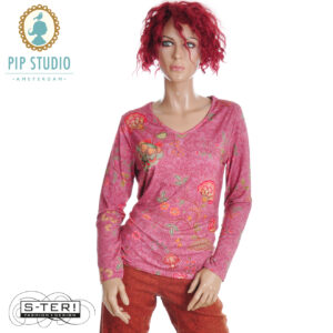 W25.30 PIP STUDIO TRICE LONG SLEEVE TOP MUMBAI MORNING PINK