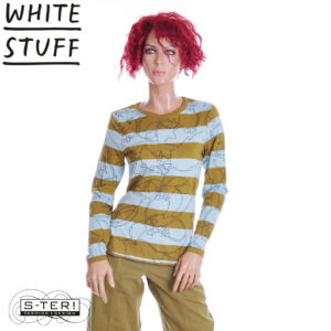 W18.53 WHITE STUFF 447079 CLARA STRIPE LS TEE BLUE MLT