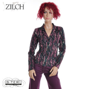 W21.12 ZILCH BLOUSE LONG SLEEVES 62COL15.028 PAINTED STRIPES PINK