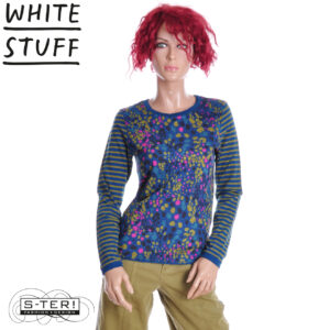 W18.69 WHITE STUFF 447357 CLARA LS TEE TEAL PR
