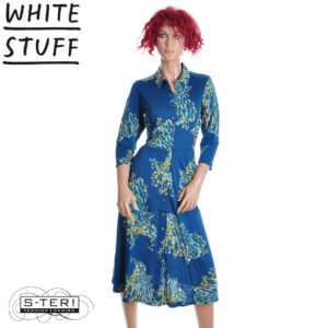 W18.73 WHITE STUFF 447941 RUA JERSEY DRESS TEAL PR